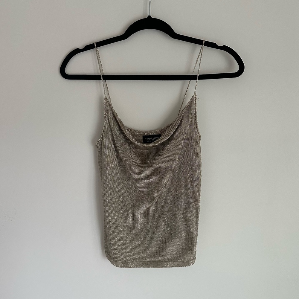 TOPSHOP Gold Strung Top